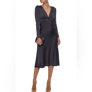 CUSHNIE ET OCHS Magdelena Embellished Satin-Jersey Midi Dress Size 0
